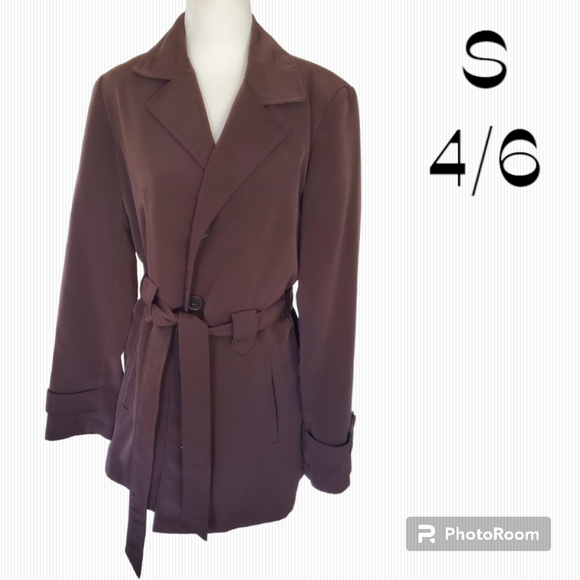 White Stag Jackets & Blazers - White Stag Chocolate Brown Women's Rain Trench Coat sz S 4/6